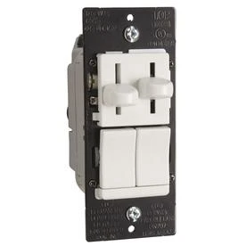 Pass & Seymour Led Combination Dimmer With Fan Control, 300 Watts, Model Lscldc163pwccv4