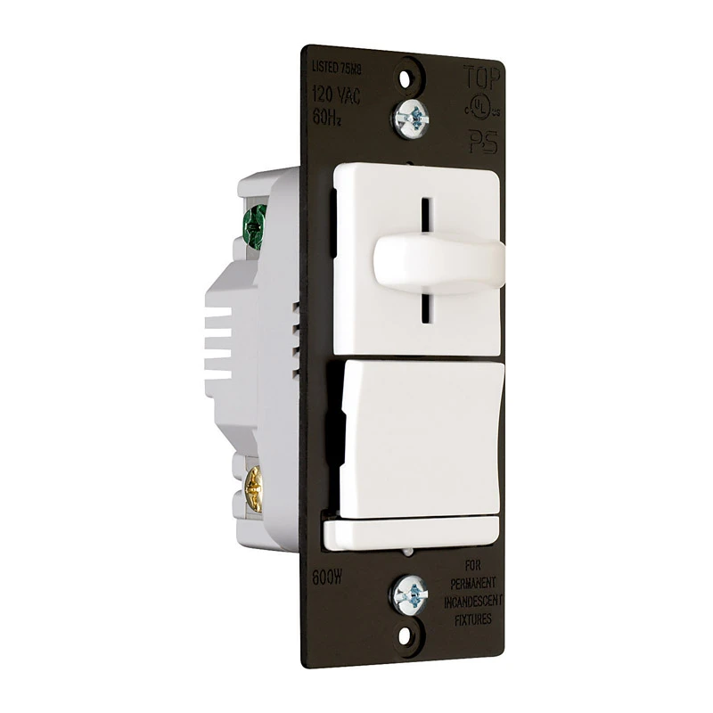 Pass & Seymour Incandescent Dimmer Switch, Preset, Wide-Slide, 700-Watt