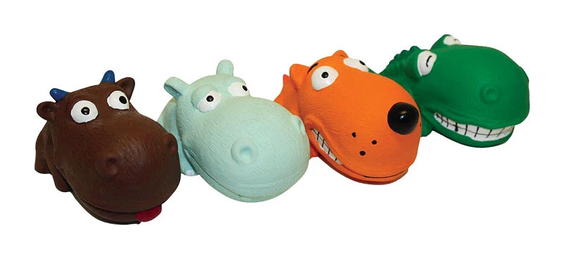 Multicolored Assorted Animals Latex Squeak Dog Toy Small 3-inch