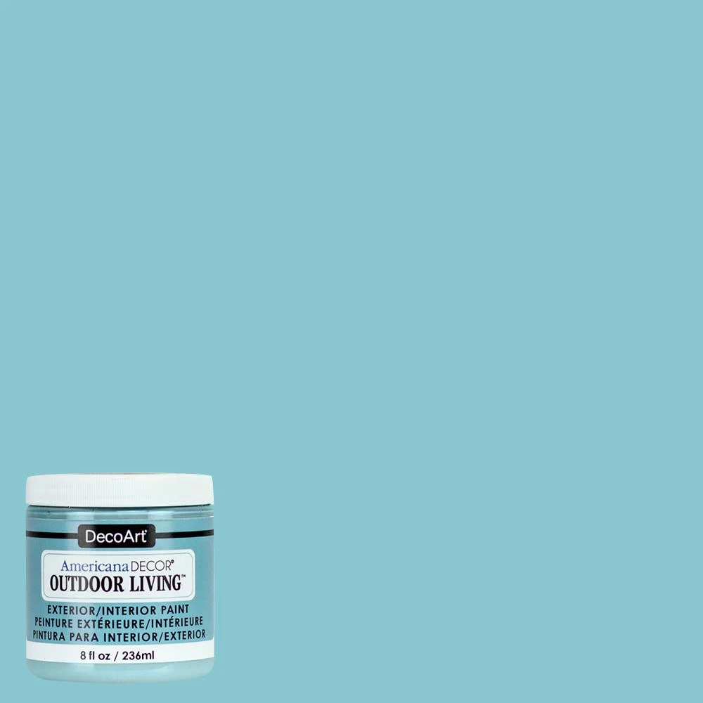 Americana Decor Outdoor Living Craft Paint Poolside Blue 8 Ounce Bottle