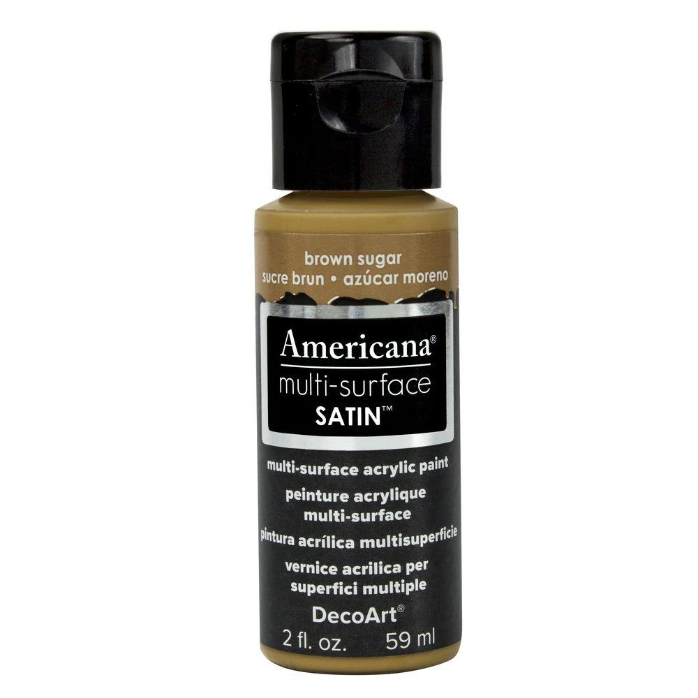 Americana Multi-surface Satin Acrylic Paint, Brown Sugar, 2 Oz. - All-surface Finish