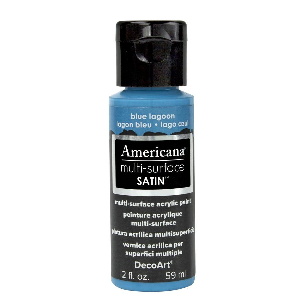 Americana Multi-surface Satin Acrylic Craft Paint, Blue Lagoon, 2-ounce