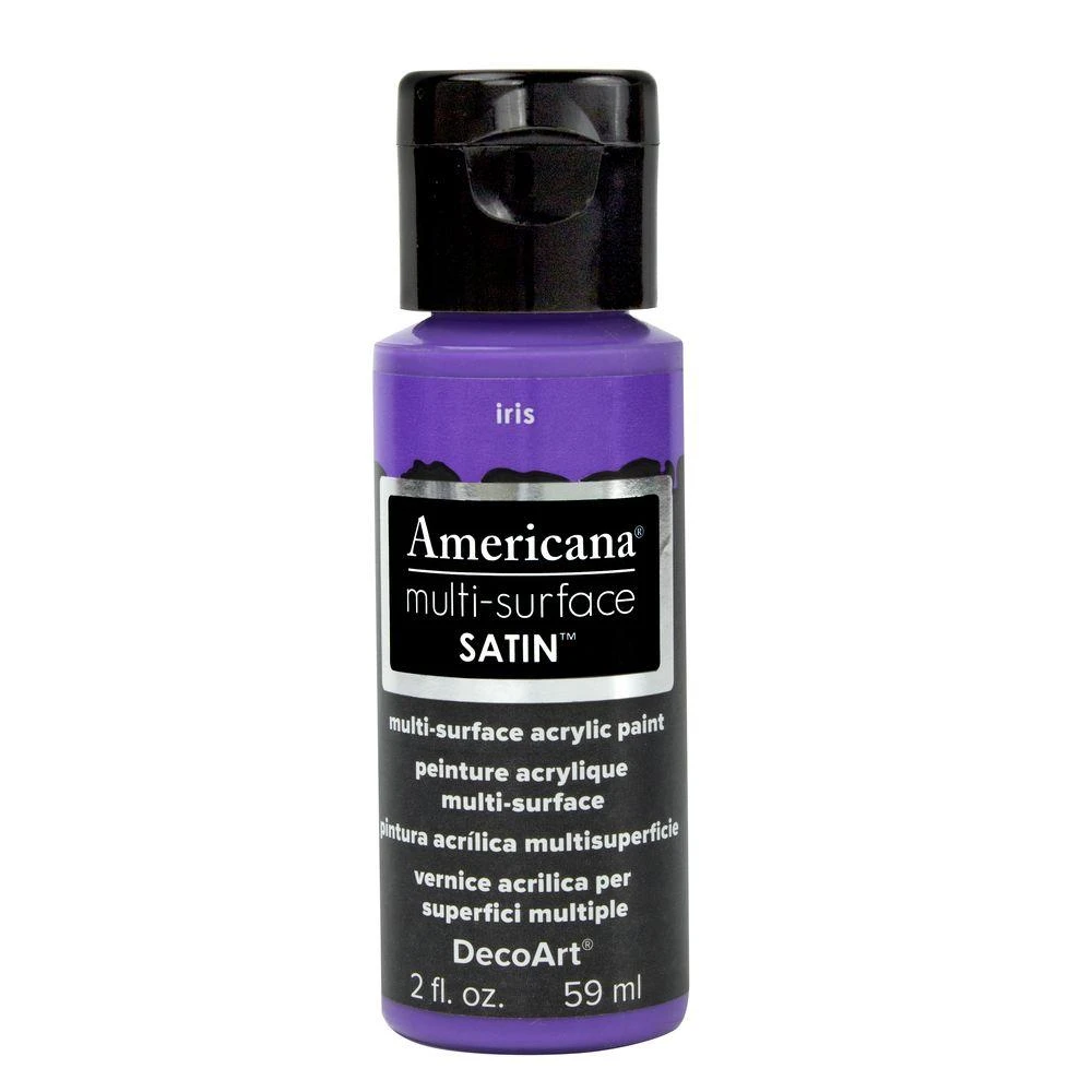 Americana Multi Surface Craft Paint, Satin Finish, Iris Color, 2 Ounce Bottle