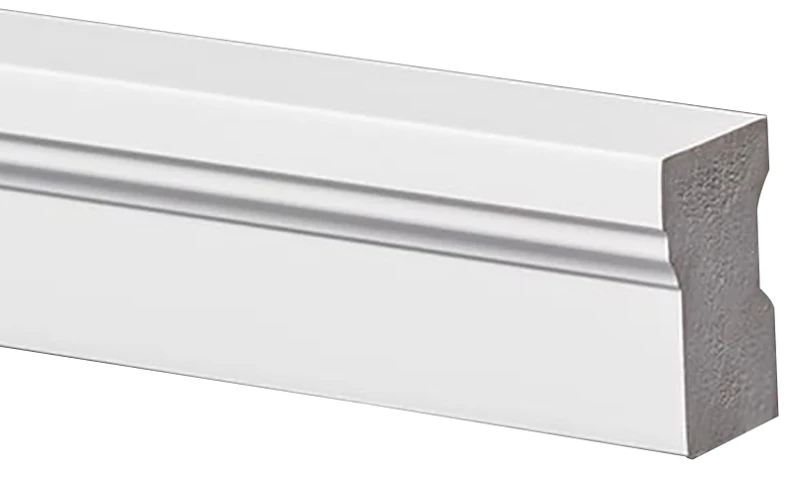 White Pvc Brickmould, 1.25 X 2-inch X 10-feet, Flat Back Profile