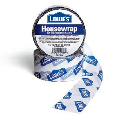 House Wrap Tape, 3 Inch Wide by 165 Feet Long, Weather Resistant