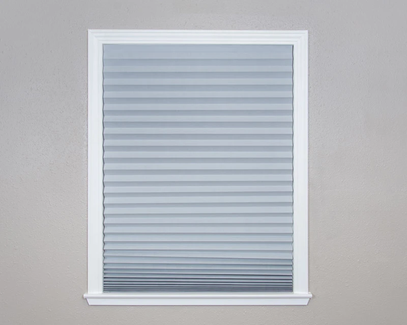Original Pleated Window Shade, Room Darkening, Peel & Stick, Gray Paper, 48 X 72-inch