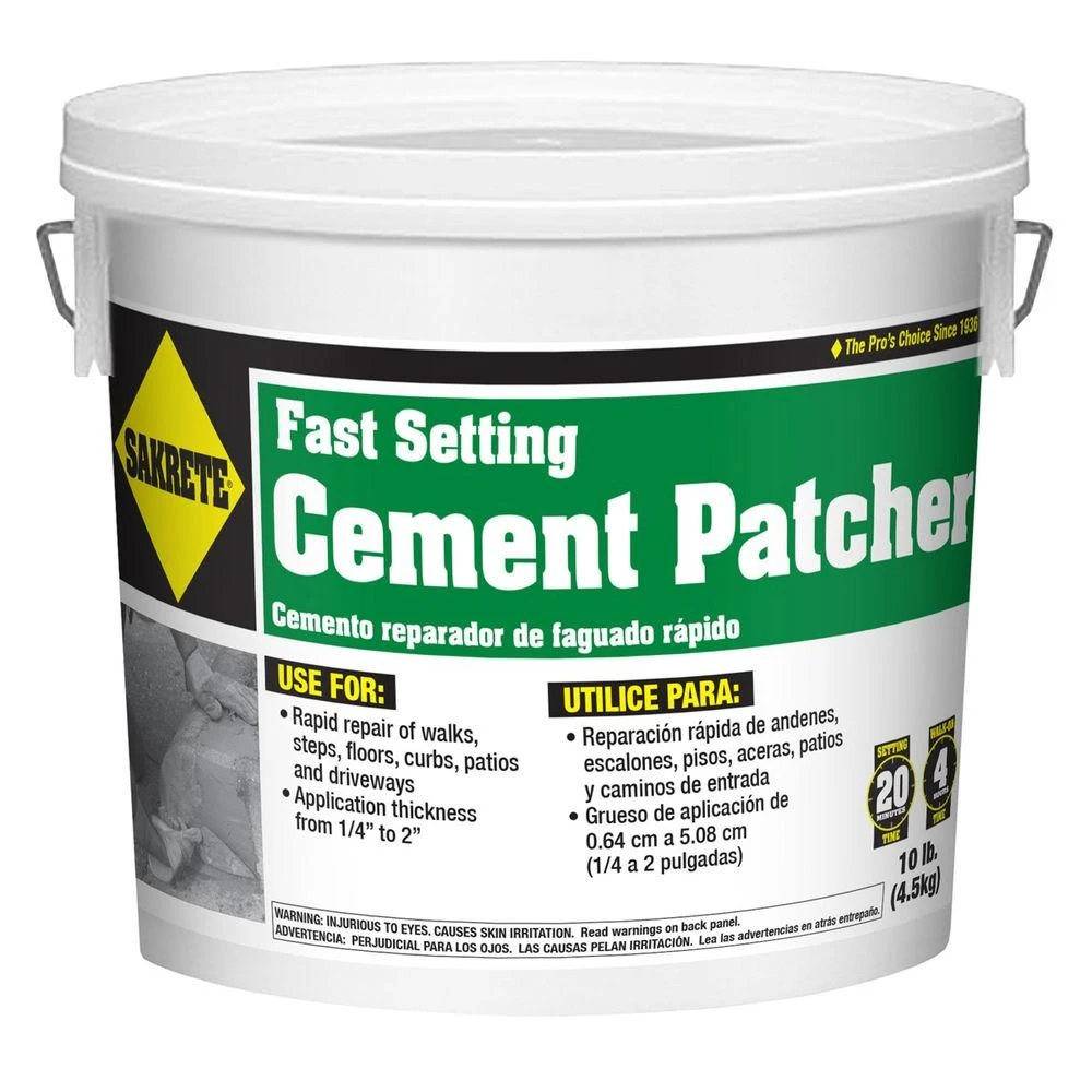Fast Setting Cement Patcher, 10 Pounds For Quick Concrete Repairs