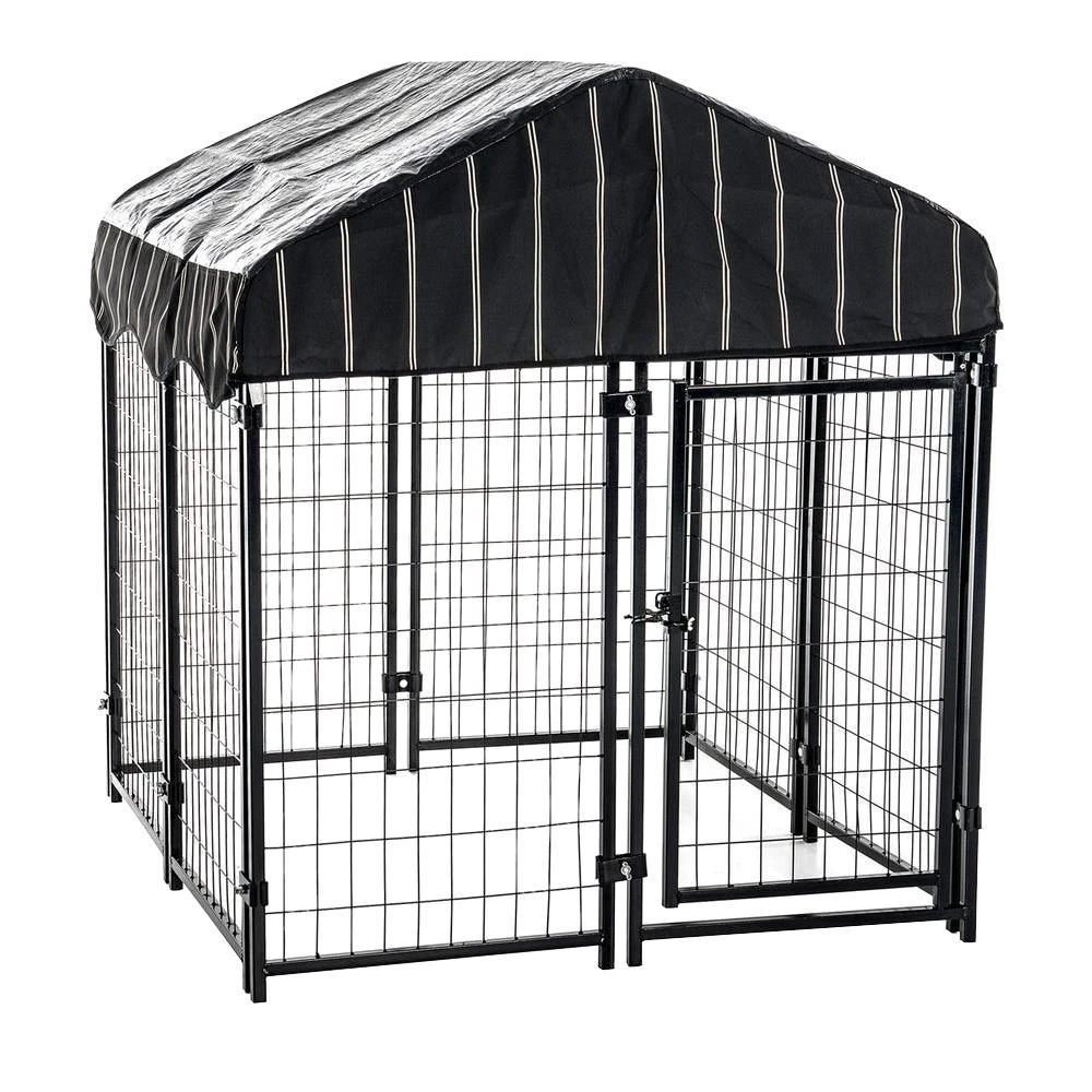Pet Resort Lockable Steel Dog Kennel, 52 Inches by 48 Inches by 48 Inches
