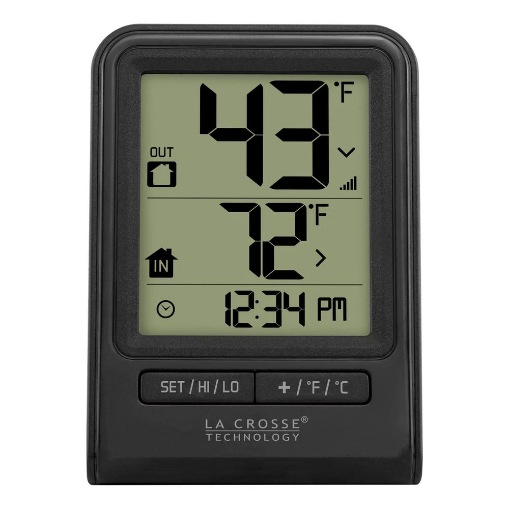 Wireless Thermometer With Indoor/outdoor Temperature And Clock Feature