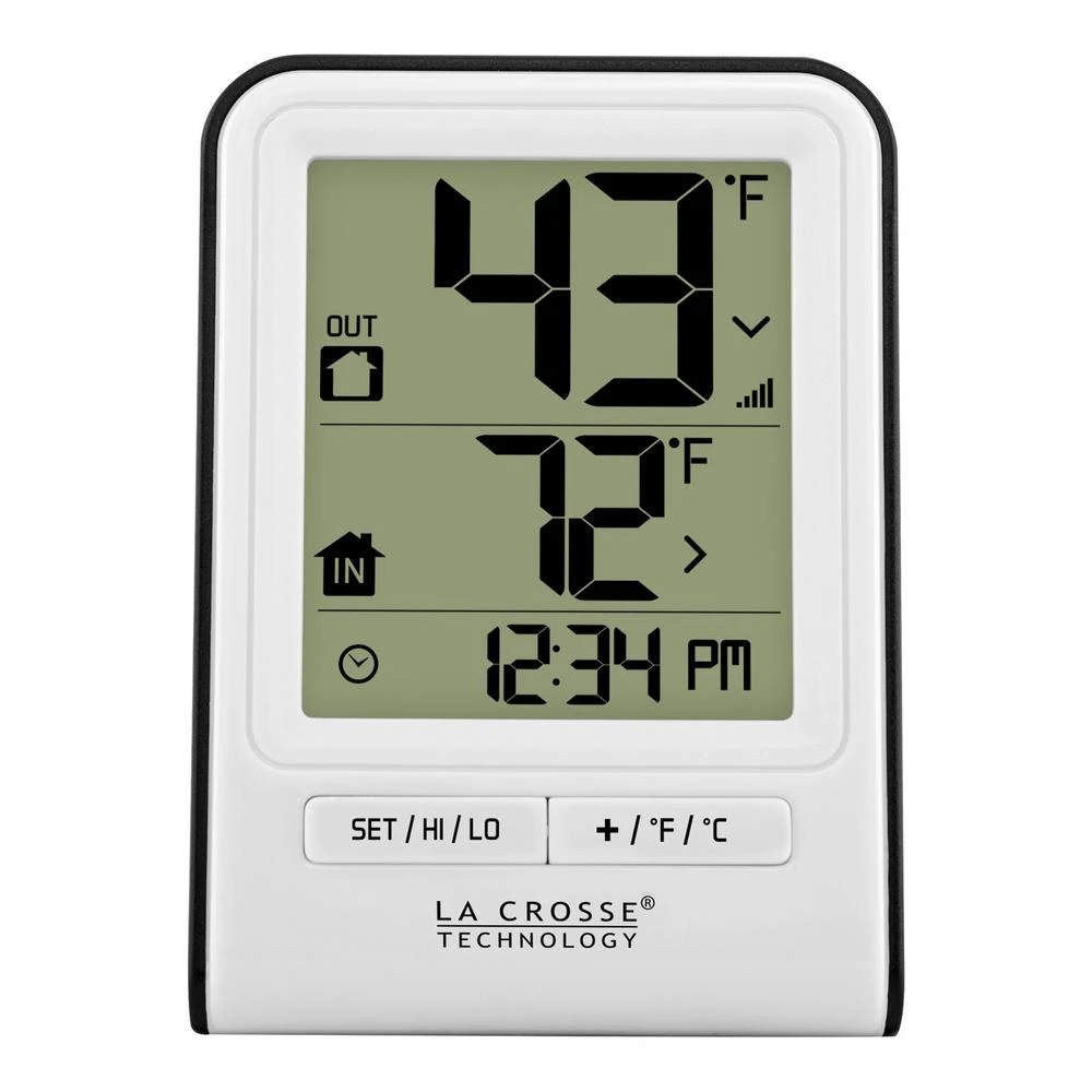 Wireless Thermometer With Indoor/outdoor Temperature And Time Features