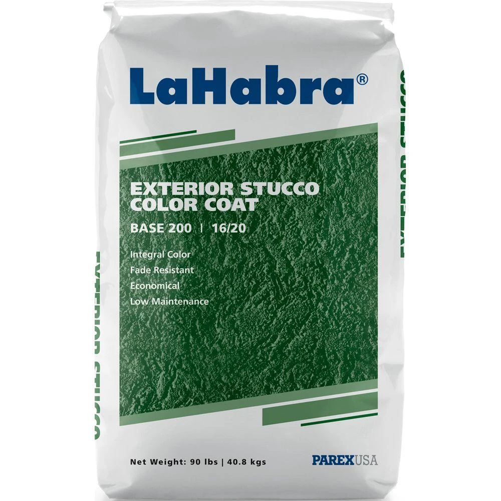 Exterior Stucco Coat with Sand Texture, Gray Color, 90 Pounds Bag