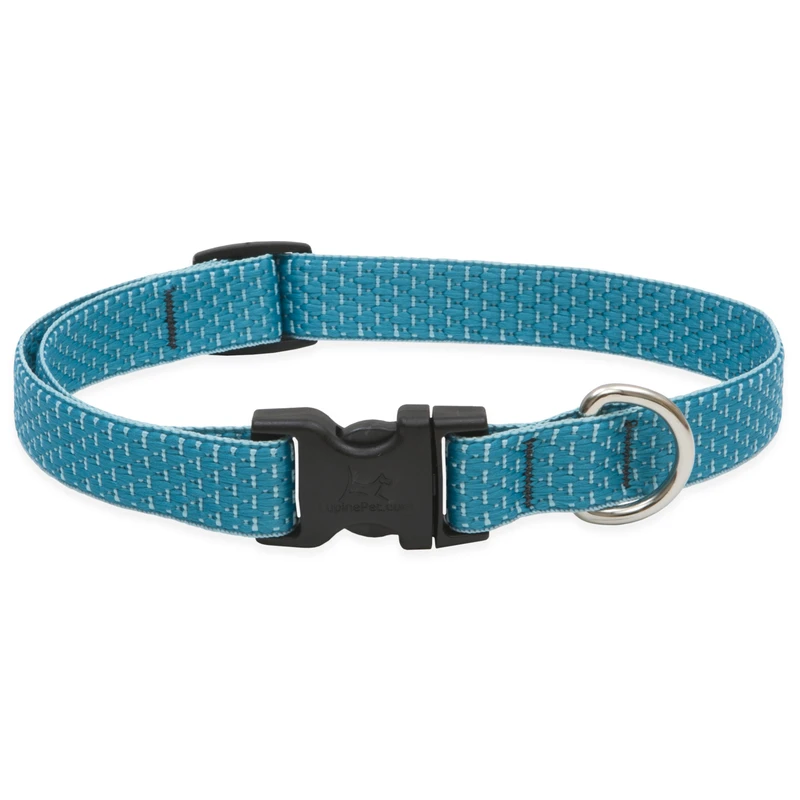 Eco Adjustable Dog Collar, Tropical Sea Pattern, 3/4 X 9 To 14-inches