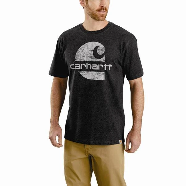 Men's Original-fit Heavyweight Short Sleeve Logo Graphic T-shirt - Xl Regular - Carbon Heather