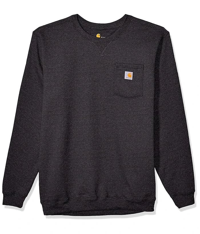 Men's Crewneck Pocket Sweatshirt - Small Regular Size - Carbon Heather Color