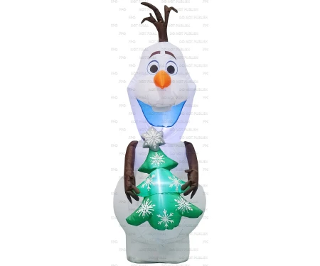 4-foot Inflatable Olaf Holding Christmas Tree - Airblown® Holiday Decoration