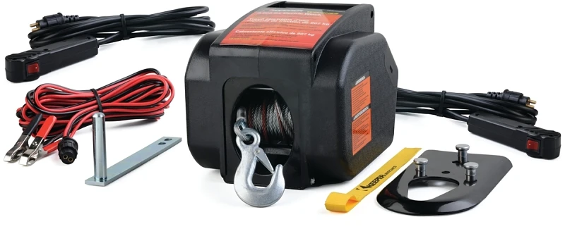 Electric Winch, 2,000 Lb Capacity, 12v Dc With Remote Control