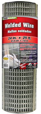 Galvanized Welded Wire Fence, 1 X 1/2-inch Mesh, 24-inch X 25-feet