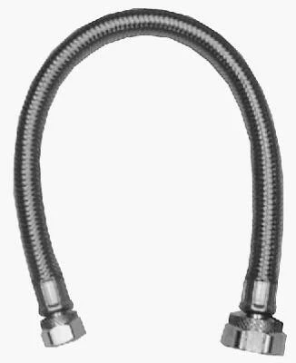 Stainless Steel Faucet Connector, 3/8 Inch Compression by 1/2 Inch Female Iron Pipe, 9 Inch Length