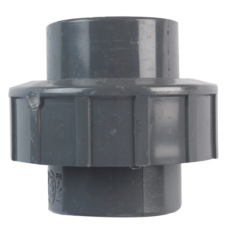 PVC Threaded Pipe Union, Gray, 1-1/4 In.
