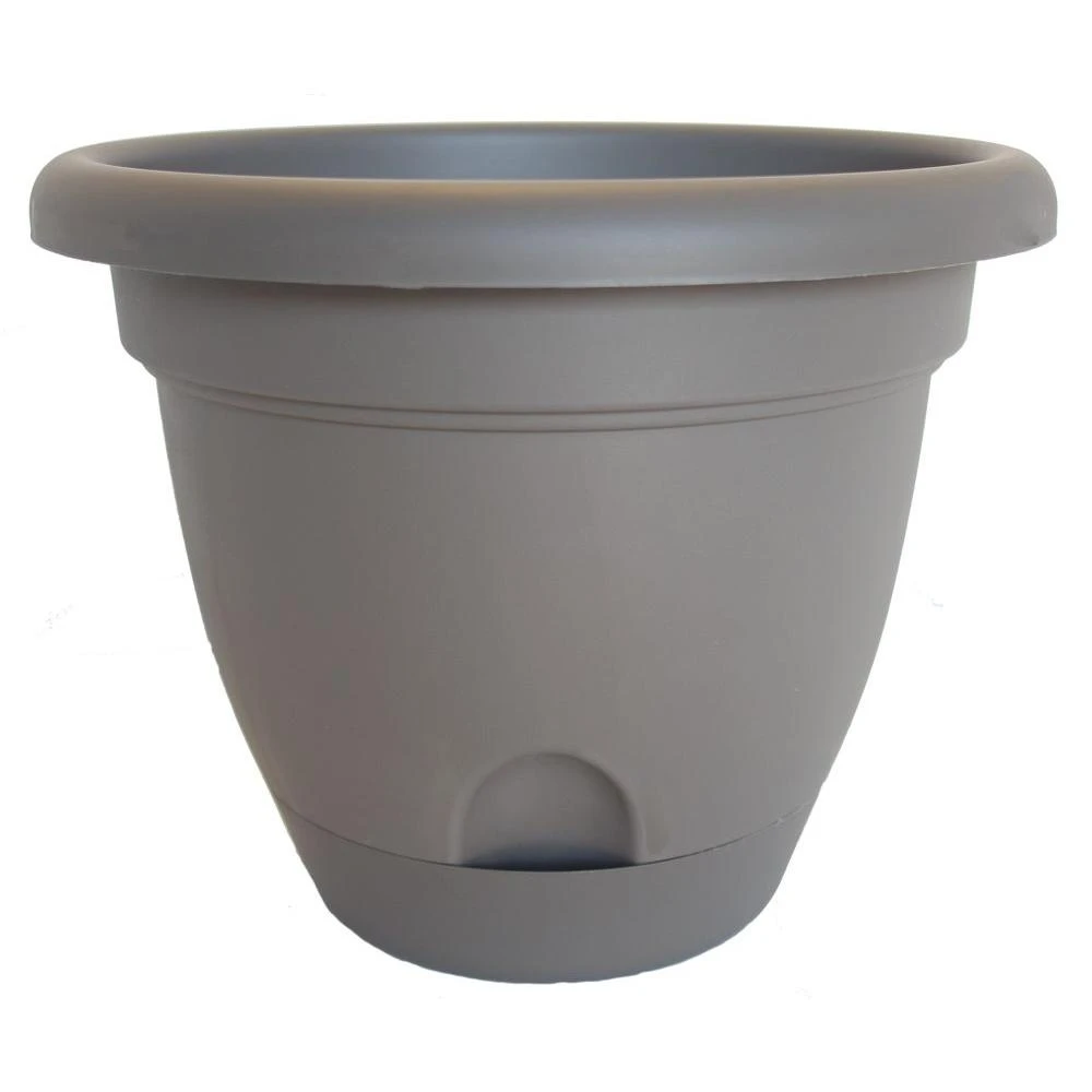Lucca Self-watering Planter, Plastic, Peppercorn, 16-inch With Uv Protection