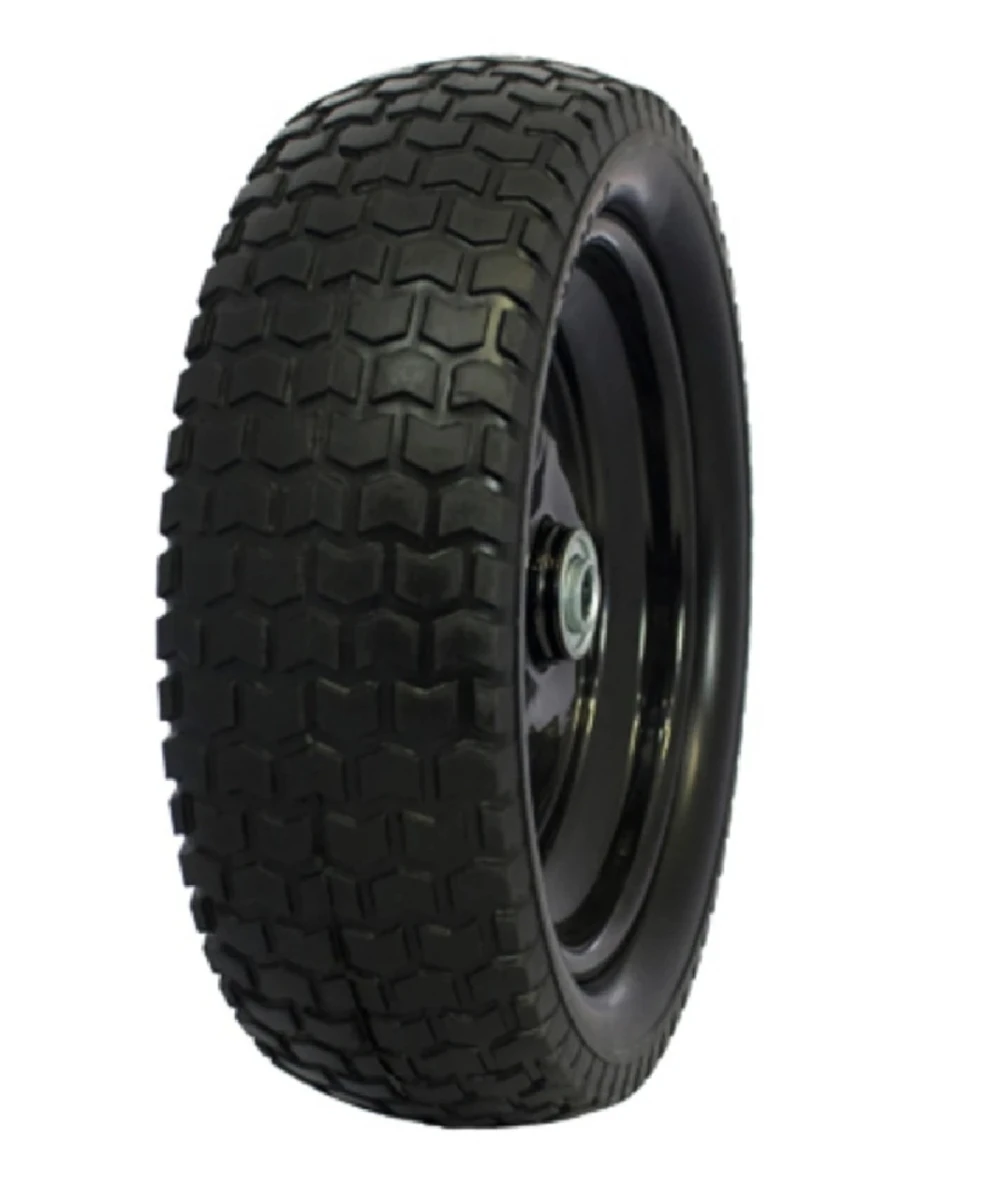 13x5.00-6 Flat Free Garden Cart Tire & Wheel Assembly With Turf Tread