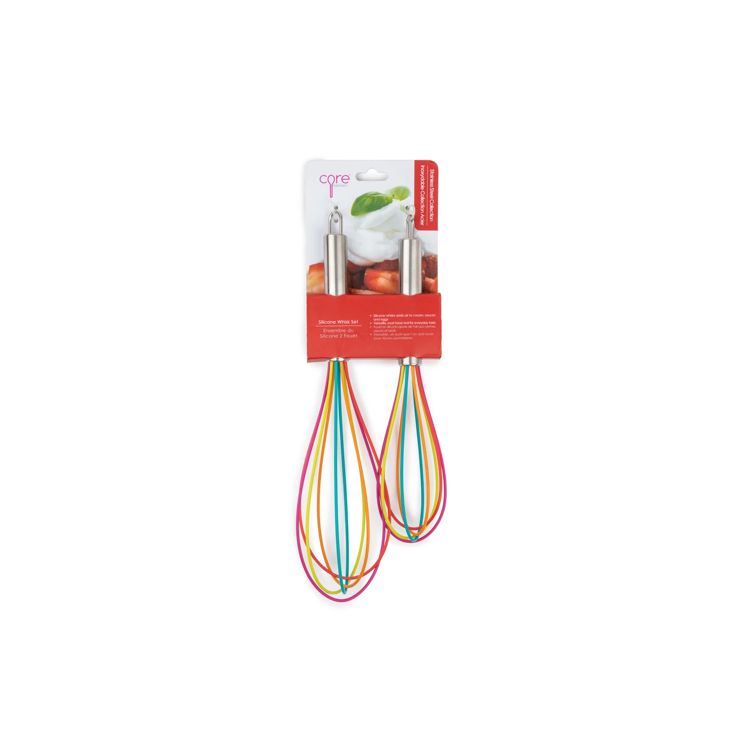 Rainbow Finish Whisk Set, 2 Piece, Stainless Steel Kitchen Utensils