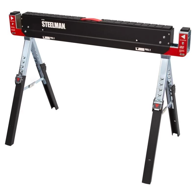 42 In. Adjustable Folding Multi-purpose Sawhorse With 1300 Lb Capacity