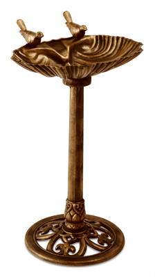Bird Bath with Bronze-Look Plastic Finish, 13 Inches by 30 Inches