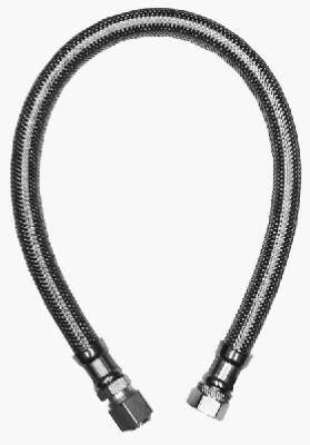 Delta Style Faucet Connector, Stainless Steel, 3/8 Compression X 3/8 O.d. X 12 In.