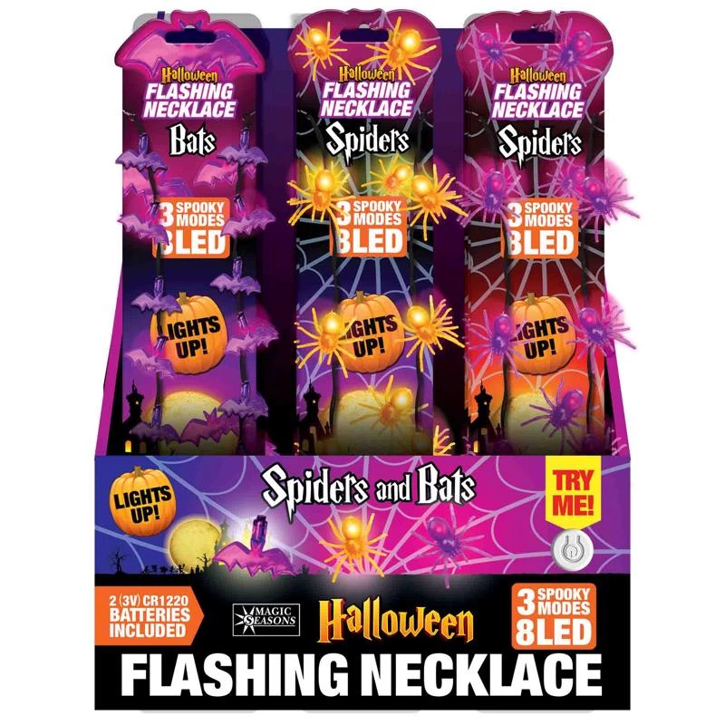Flashing Halloween LED Necklace, Assorted
