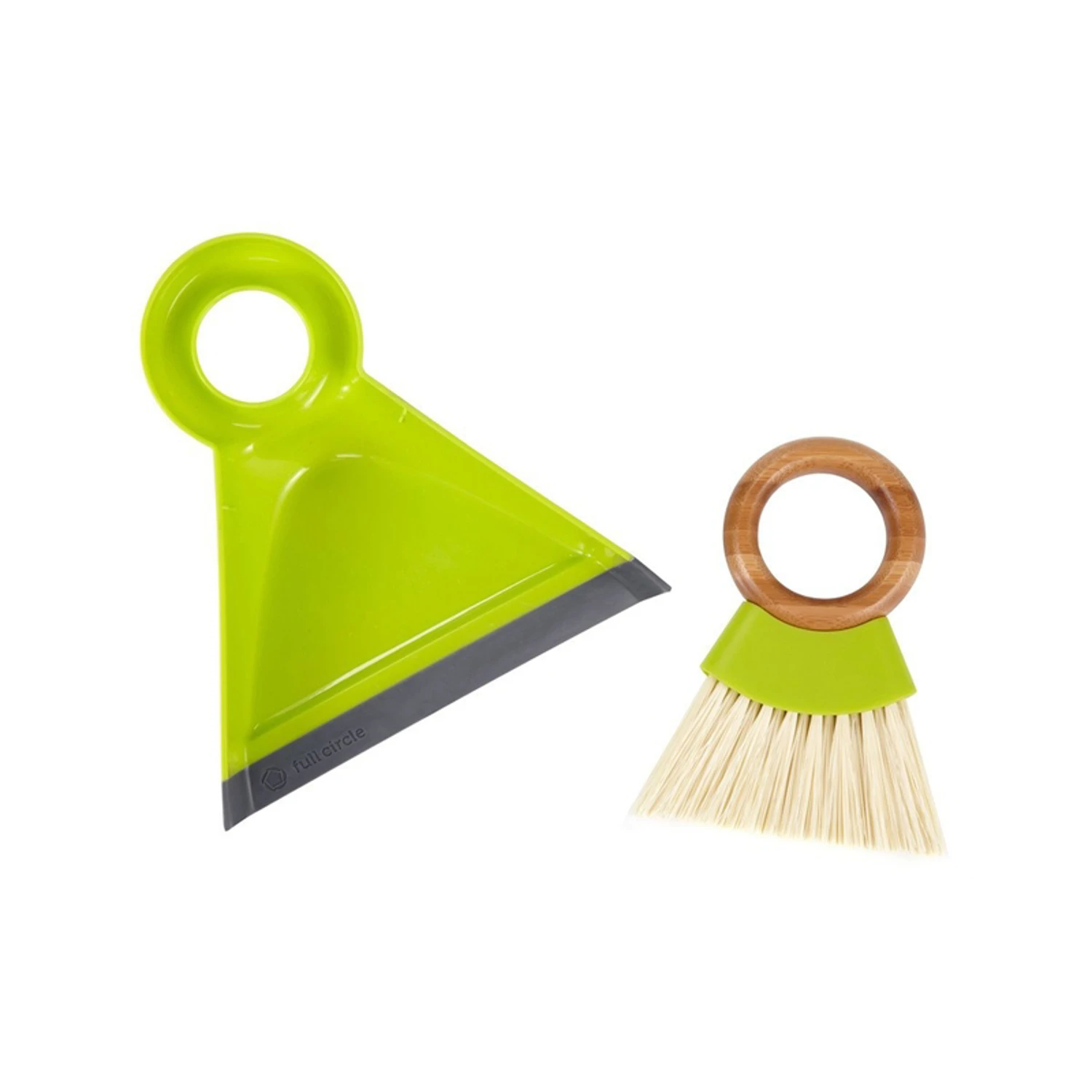 Tiny Team Mini Dustpan And Brush Set, Green, 7 X 7-inches