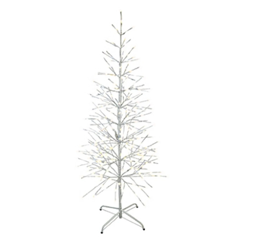 42-inch Led Lighted Birch Tree With 224 Warm White Lights And Foldable Stand