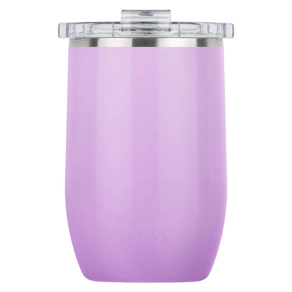 14 Oz. Vino Wine Glass In Painted Lilac With Double Walled Design