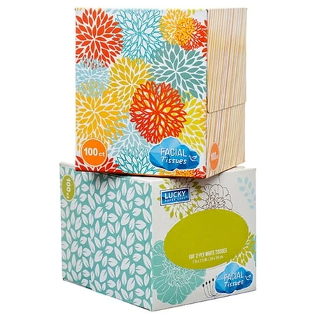 Facial Tissues, Unscented, 80-Ct., Assorted Colors & Designs On Box