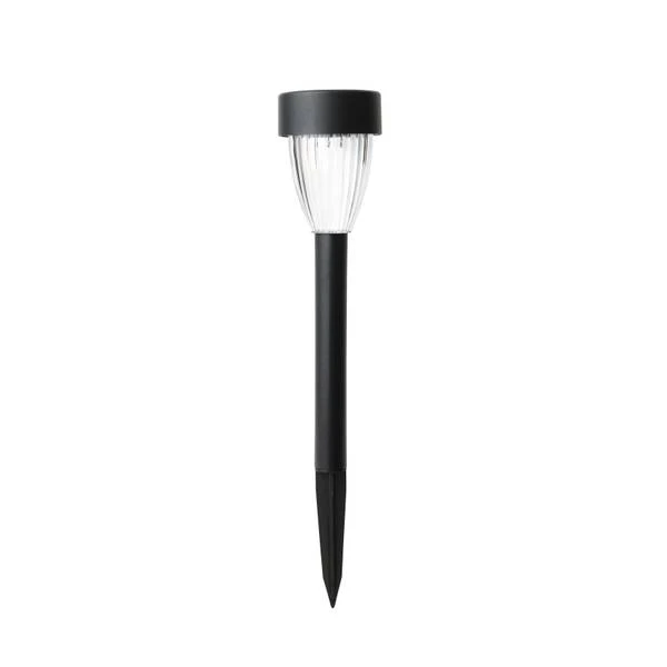 Black Metal and Plastic Solar Stake Light for Outdoor Garden and Pathway Lighting