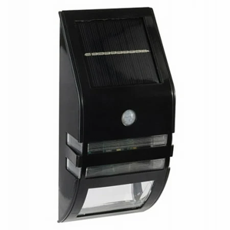 Solar Motion Sensor Security Light with Black Metal and Plastic Housing