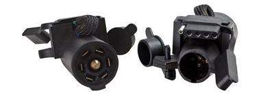RV Trailer Connector Adapter 7-Way to 4-Flat and 6-Round Connector