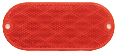 Self Adhesive Red Oval Trailer Reflector, 4-3/8 X 1-7/8-inches