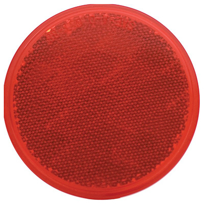 Round Red Trailer Reflector, 3 and 3 Sixteenths Inches Diameter