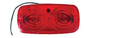 Trailer Marker Clearance Light, Red, Double Bulls Eye Lens, 4 X 2 X 1-in.