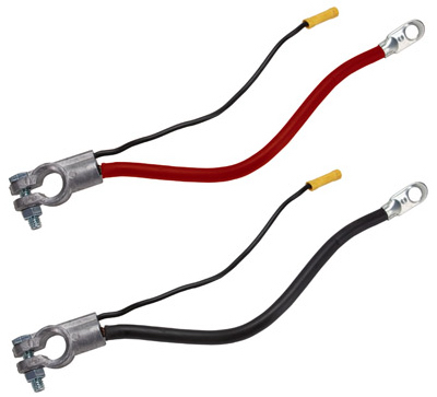 4 Awg Black Battery Cable, Top Post, 38-inch With Single Lead Wire