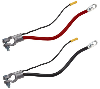 Top Post Battery Cable, 4 American Wire Gauge, Black, 32 Inches Long