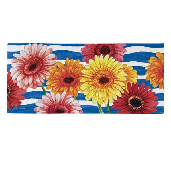 Spring Gerbera Bouquet Textured Sassafras Switch Mat 10 X 22 Inches