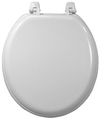 White Wood Composition Round Toilet Seat