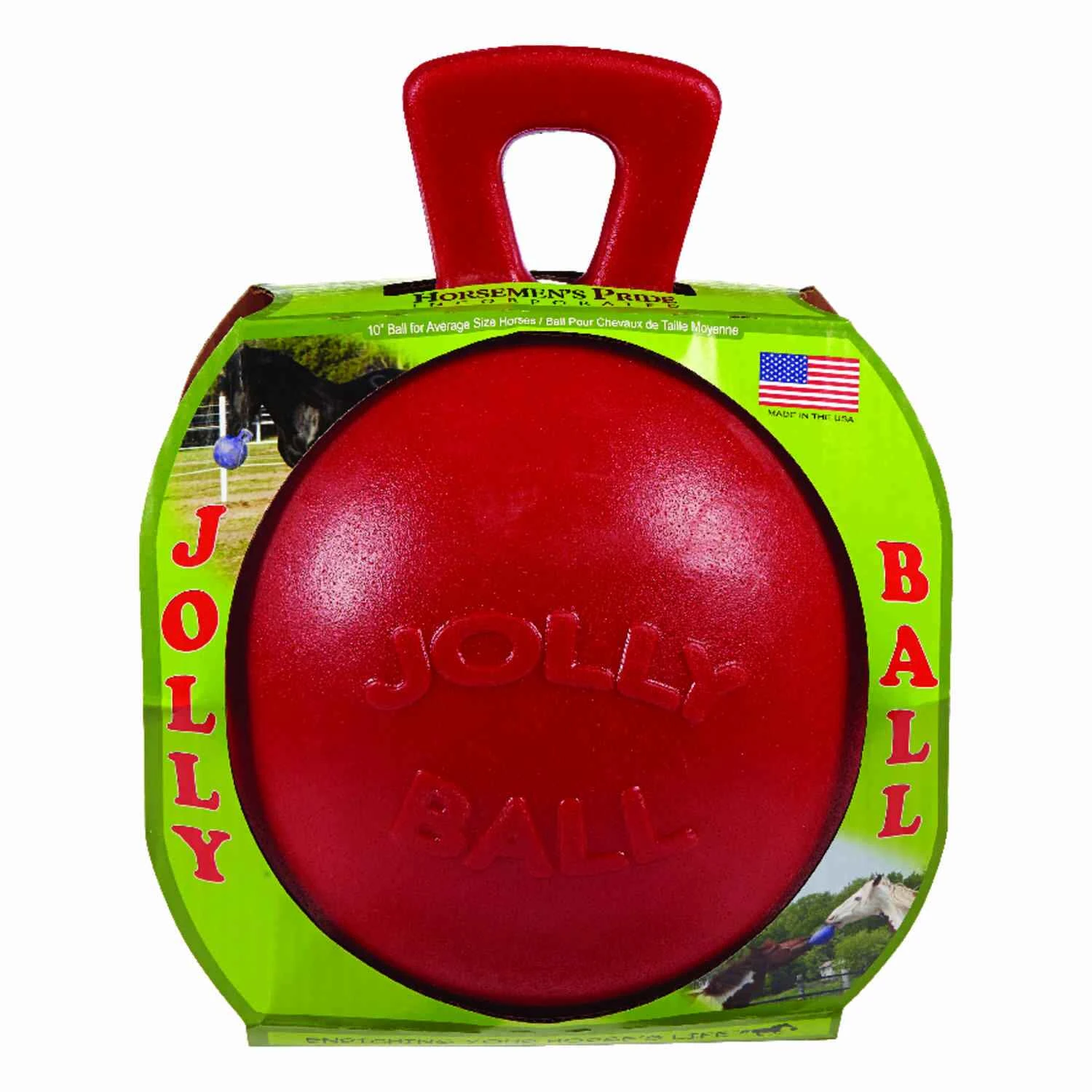 Jolly Ball Dog Toy, Red Color, 10 Inch Diameter Durable Play Ball
