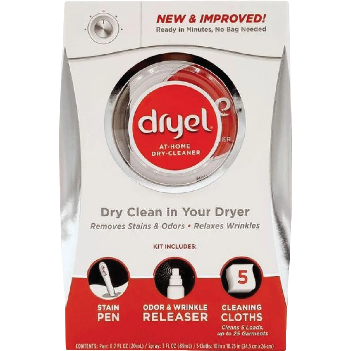 At Home Dry Cleaner Starter Kit, 5 Cleaning Cloths, Stain Pen & Odor Spray, Model 33004