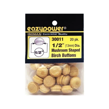 Dowel Plug, Mushroom, 1/2-In., 20-Pk.