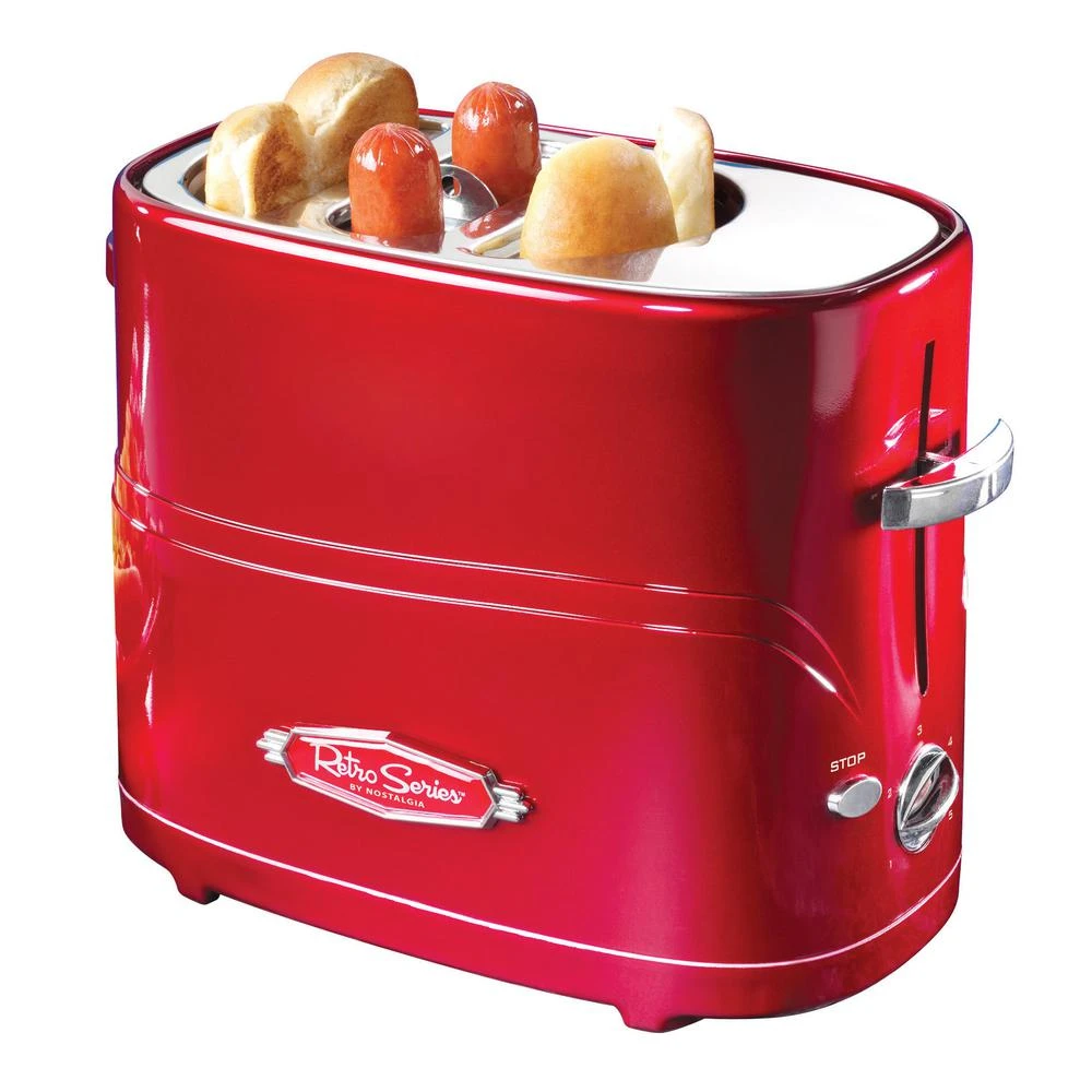 Retro Hot Dog & Bun Pop-up Toaster, Model Hdt600retrored, Red