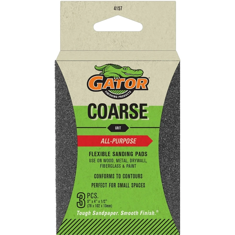 Sanding Pad, 60-Grit, 3 x 4-In., 3-Pk.