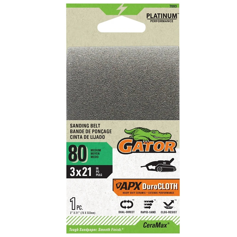 CeraMax 80 Grit Sanding Belts 3 Inches by 21 Inches Pack